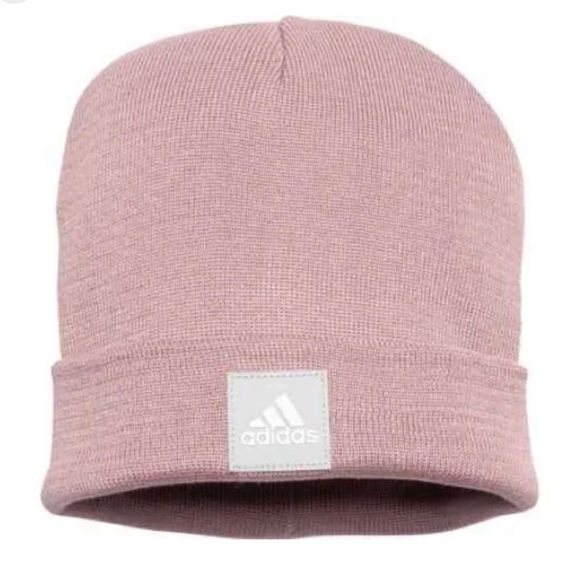 New Women's Adidas Magic Mauve Fold Beanie - Picture 1 of 8